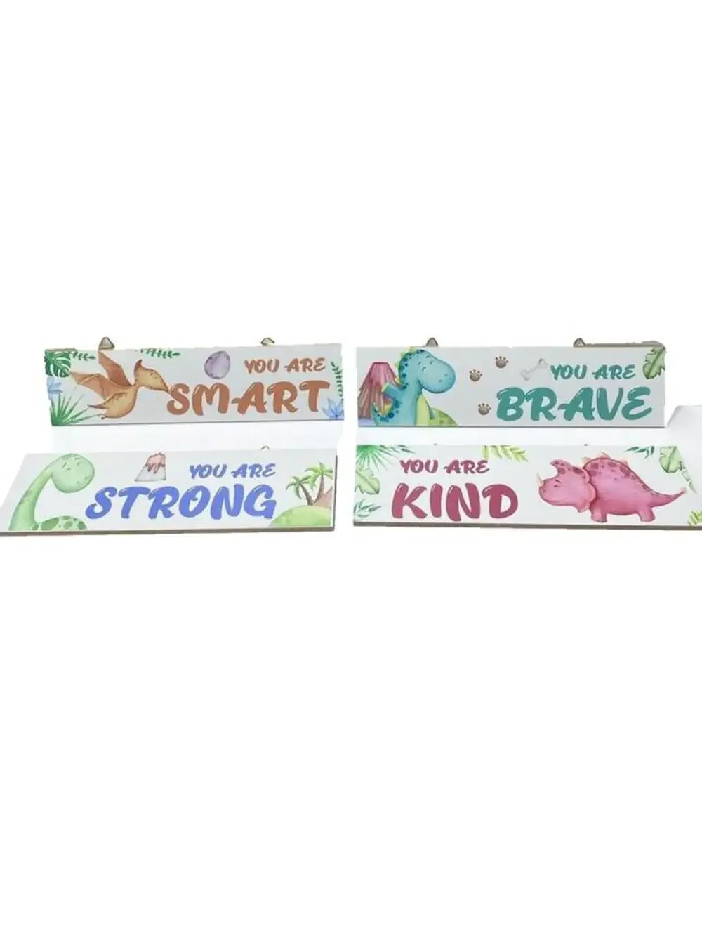 Children’s Inspirational Wall Plaques 4pc Set, “You Are Smart, Kind, Brave,” New